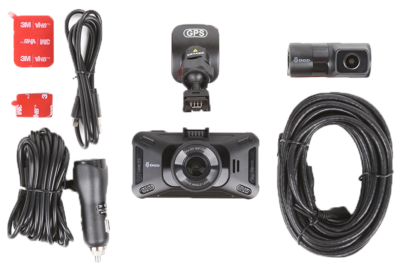 DOD bilkamera GS980D - pakkens innhold