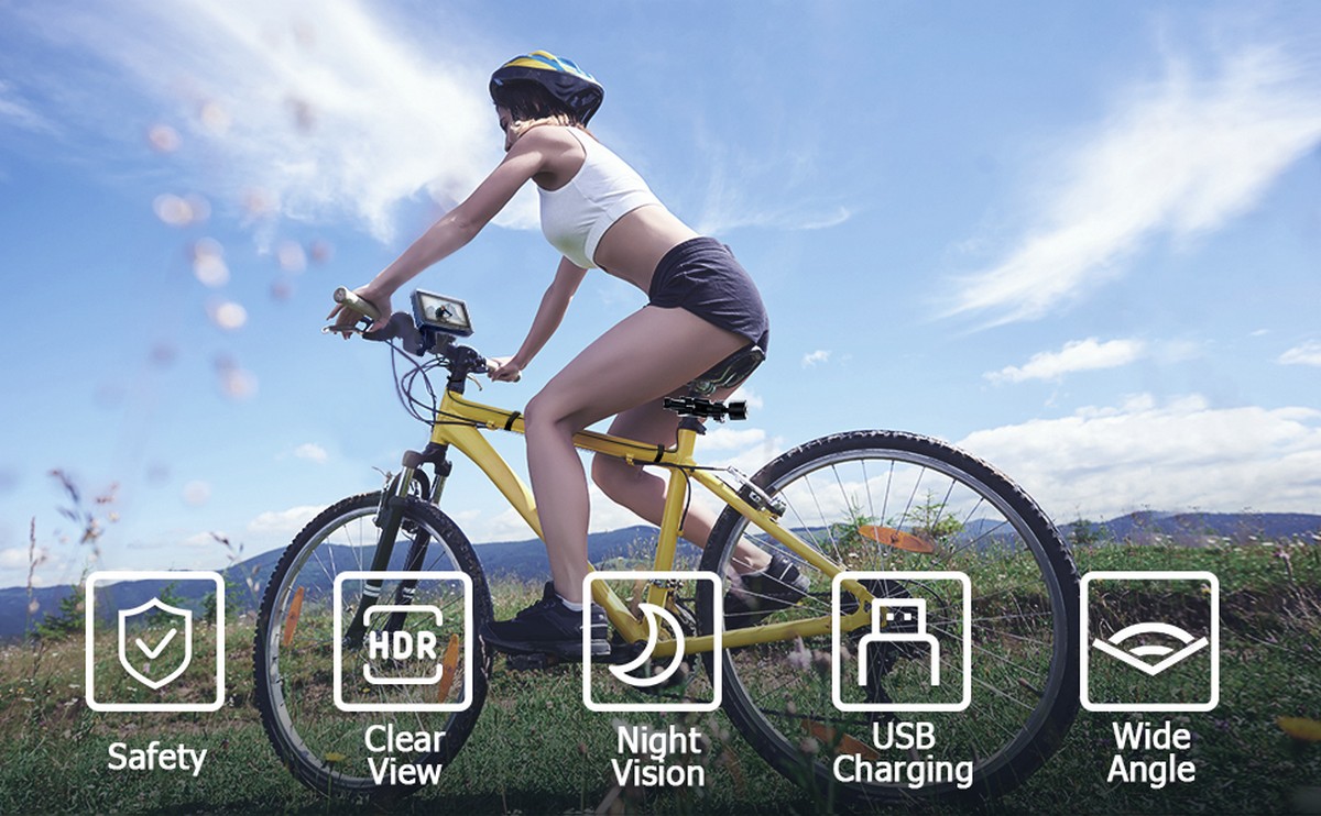 sykkel sikkerhetskamera med monitor