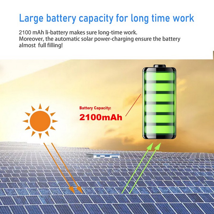 oppladbart 2100mAh batteri solenergi