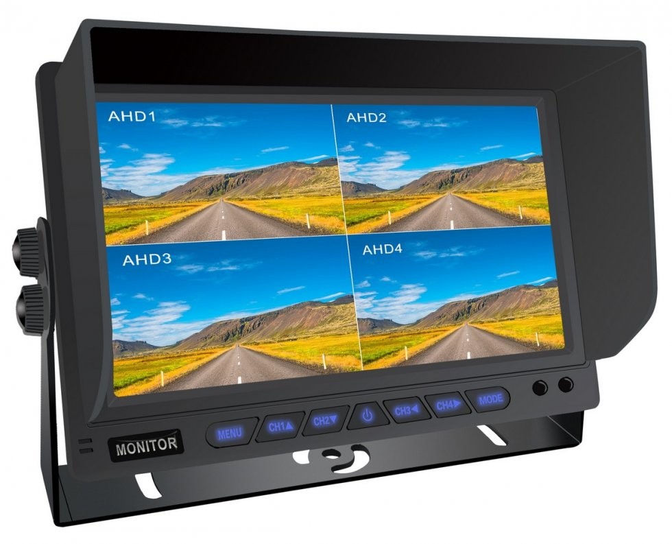 8CH hybrid 10" reverserende HD-skjerm for bil eller maskin