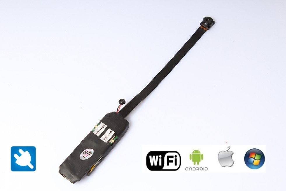 Mini wifi pinhole kamera med integrert batteri og antenne