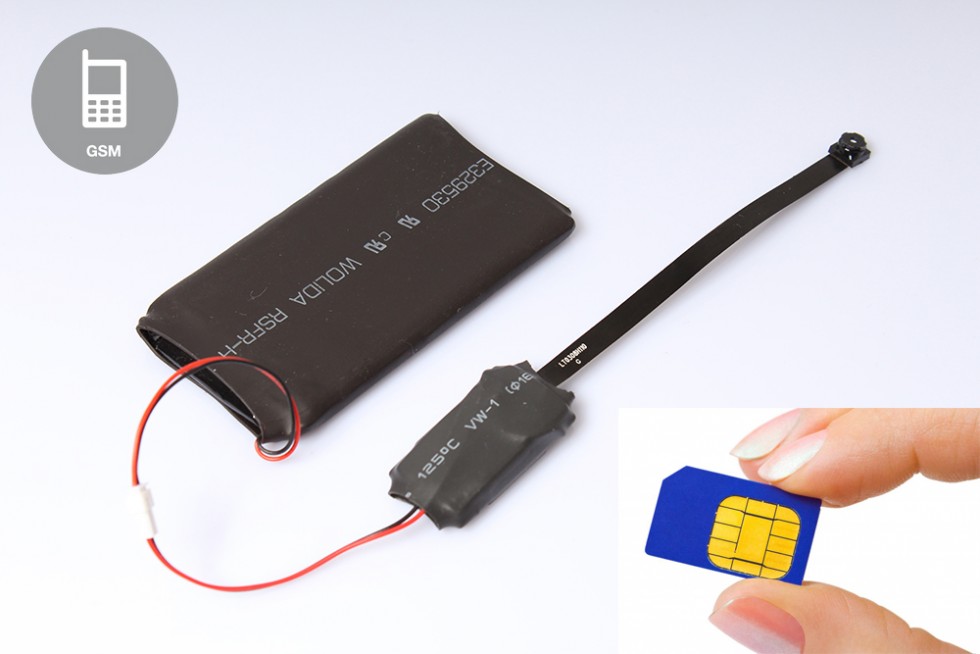 Gsm spion pinhole kamera på sim og sd-kort