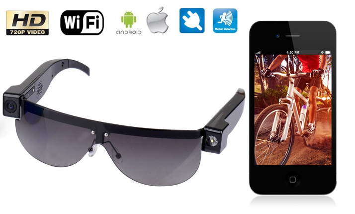 Solbriller med hd wifi-kamera