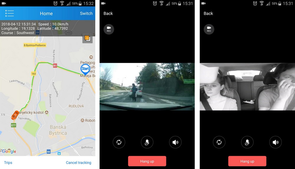 3g bilkamera med GPS - sporing via app