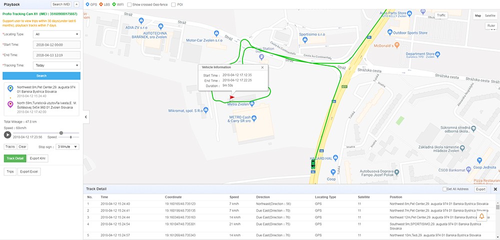 profio kamera i bil live overvåking kjøretøy via gps