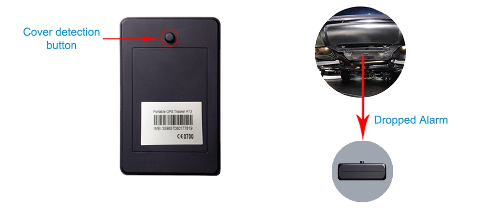 gps tracker anti sabotasje knapp