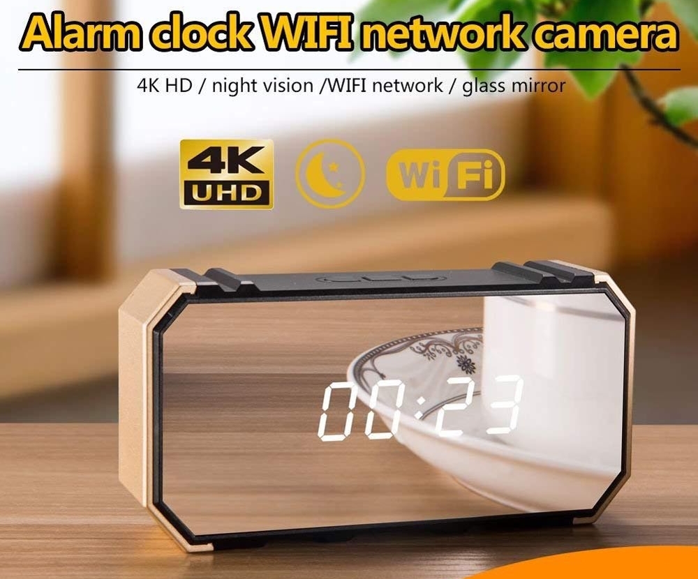 4K wifi-kamera i vekkerklokke