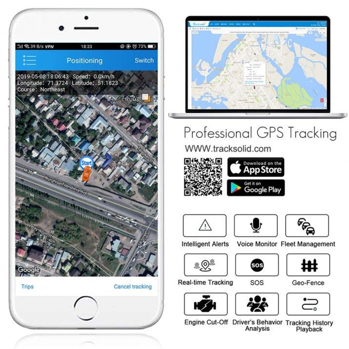 mobilapplikasjon tracksolid - profio x4