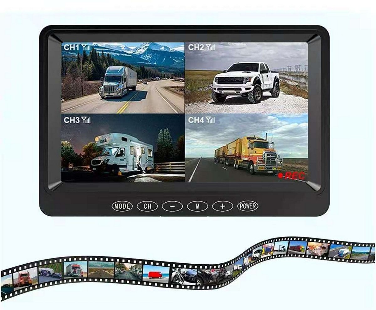 7-tommers LCD-skjerm for reversering - opptak til SD-kort