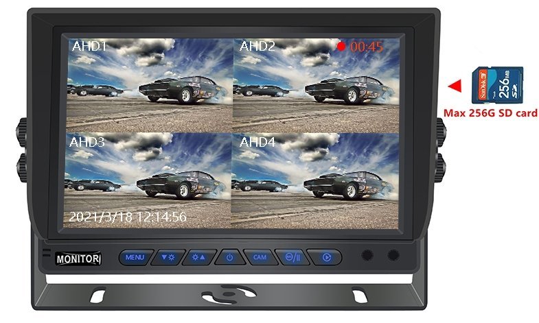 10 tommers bilskjerm med støtter 256GB sd-kort