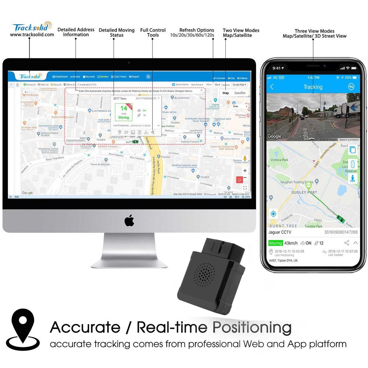gps kjøretøy overvåking tracker obd locator
