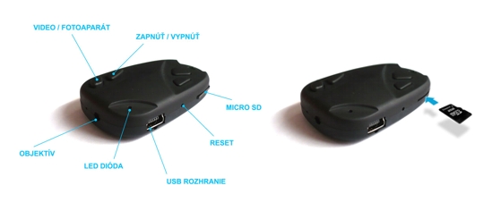 Nøkkelring kamera + 2 GB SD