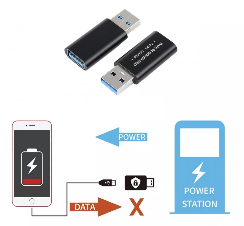 Beskyttelse for mobil smarttelefon under USB-lading - Data Blocker Pro
